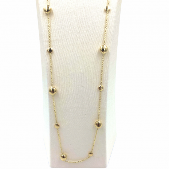 14 Karaat geelgouden ketting met bolletjes - 600151