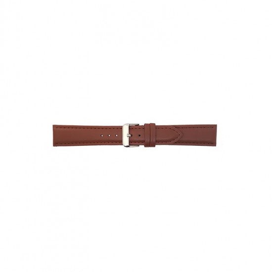 Volledig glad calf leather watch strap with stitching and padded. This soft watch strap has nubuck lining and is fitted with a stailess steel buckle - 601336