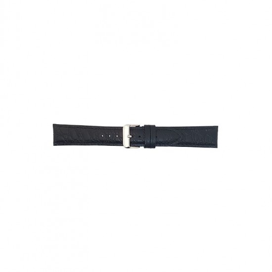 Crocodile print calf leather strap, mat. With strong case and buckle connection, stitched loop and stainless steel buckle. This strap has soft leather lining and is super flexible. - 601361