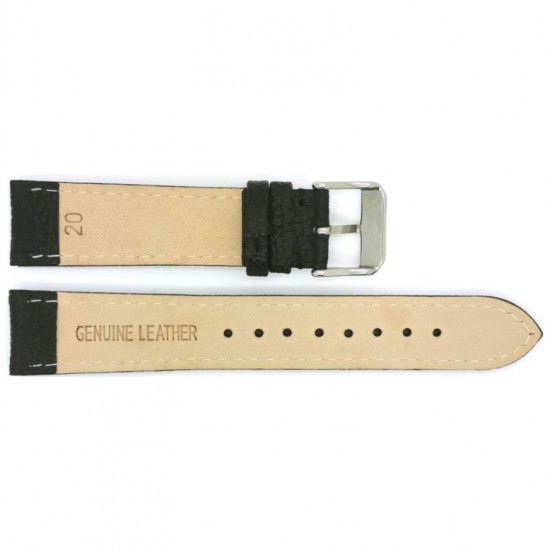 BBS Bison grained calf leather watch strap. Padded and fitted with solid stainless steel buckle. Like all BBS watch straps, this one has a soft nubuck lining and a reinforced case connection - 601262