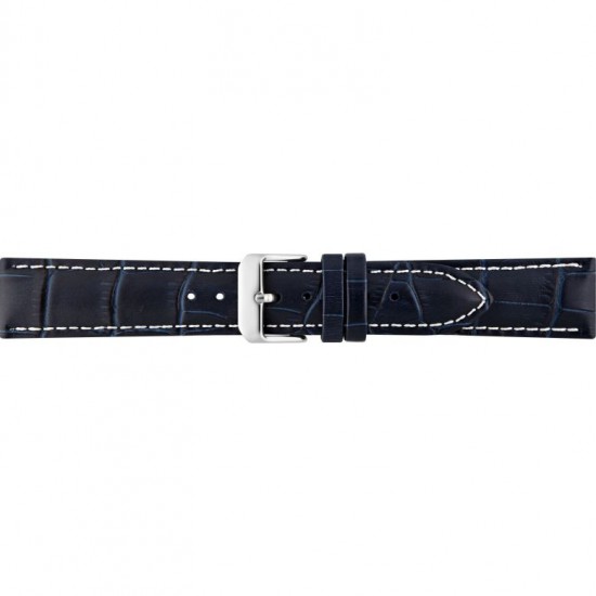 Alligator print calf leather watch strap, mat. With strong case and buckle connection, stitchinged loop and stainless steel buckle. This watch strap has soft leather lining and is super flexible. White stitching - 601282