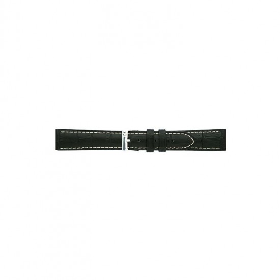 Alligator print calf leather watch strap, mat. With strong case and buckle connection, stitchinged loop and stainless steel buckle. This watch strap has soft leather lining and is super flexible. White stitching - 601288