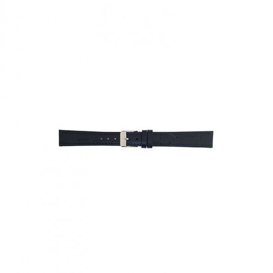 Flat or thin alligator print, calf leather watch strap with stainless steel buckle and soft nubuck lining. - 601291