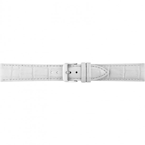 Alligator print calf leather strap, mat. With strong case and buckle connection, stitched loop and stainless steel buckle. This strap has soft leather lining and is super flexible - 601312