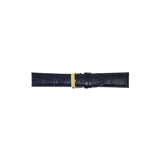 Alligator print calf leather watch strap, mat. With strong case and buckle connection, stitchinged loop and stainless steel buckle. This watch strap has soft leather lining and is super flexible - 601314
