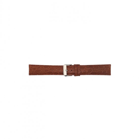 Crocodile print calf leather strap, mat. With strong case and buckle connection, stitched loop and stainless steel buckle. This strap has soft leather lining and is super flexible. - 601390