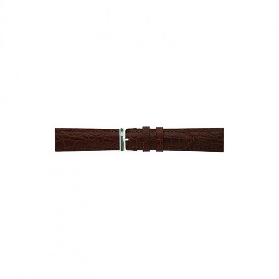 Crocodile print calf leather watch strap, mat. With strong case and buckle connection, stitchinged loop and stainless steel buckle. This watch strap has soft leather lining and is super flexible. - 601391