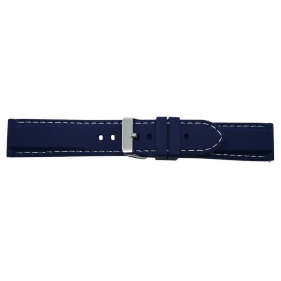 Highly flexible BBS silicone watch strap with stitching and Quick Release push pins. The watch strap is fited with a stainless steel buckle. - 601418