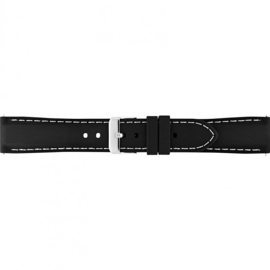 Highly flexible BBS silicone watch strap with stitch and Quick Release push pins. The strap is fited with a stainless steel buckle. - 601419