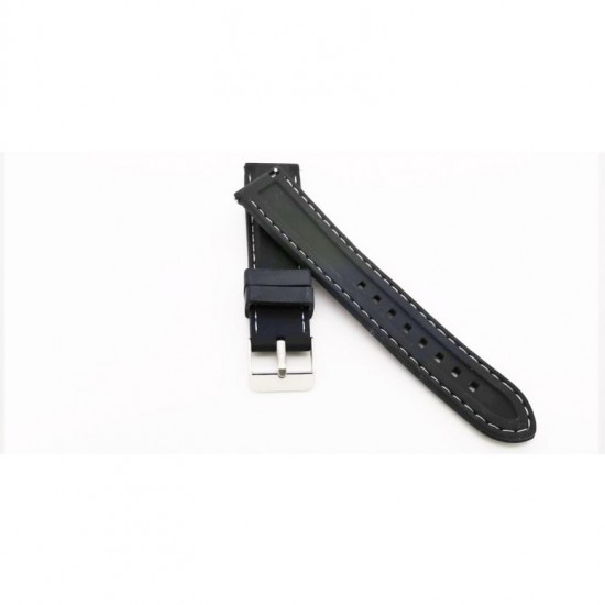 Highly flexible BBS silicone watch strap with stitch and Quick Release push pins. The strap is fited with a stainless steel buckle. - 601419