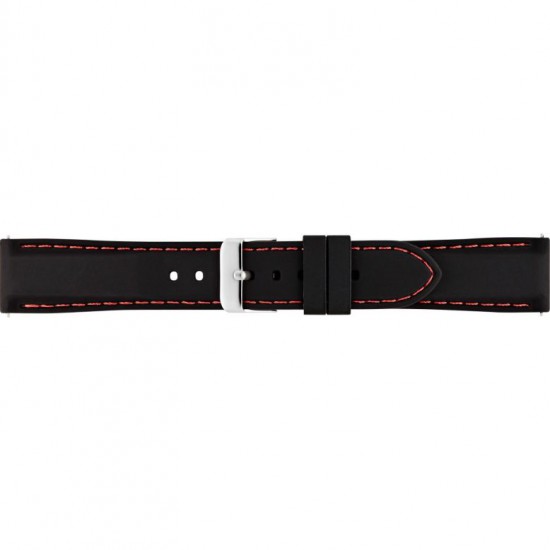 Highly flexible BBS silicone watch strap with stitching and Quick Release push pins. The watch strap is fited with a stainless steel buckle. - 601414