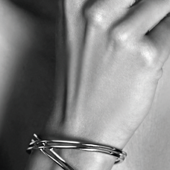 Mart Visser by ZINZI zilveren fantasie klem armband glad 30mm MVA12 - 601676