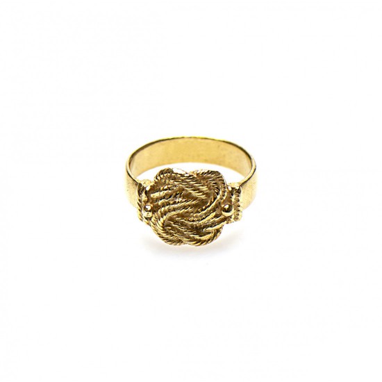 Gouden mattenklopper ring - 602851