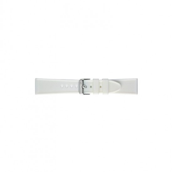 White rubber strap with micro pattern on the surface and with heavy stainless steel buckle. - 602112