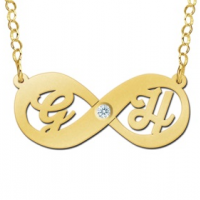 Gouden hanger infinity initialen zirkonia - 603133 Gouden hanger infinity initialen zirkonia - 603133