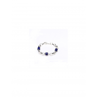 Zilveren boto armband met blauwe kralen - 602502