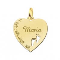 Gouden hart met bloemrand - 603247 Gouden hart met bloemrand - 603247