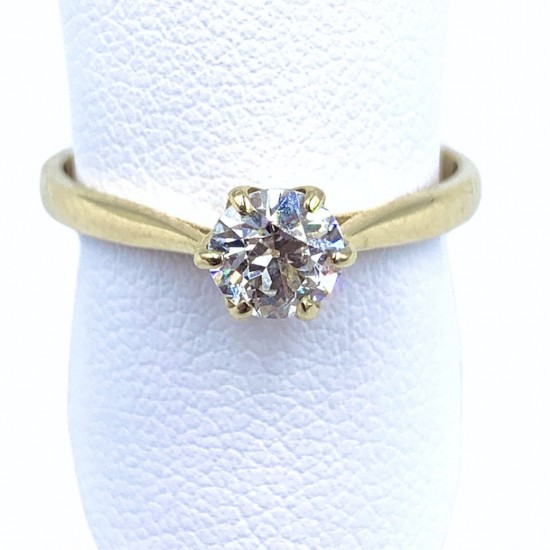 Geelgouden ring, 0.50 ct diamant, Solitair - 602958