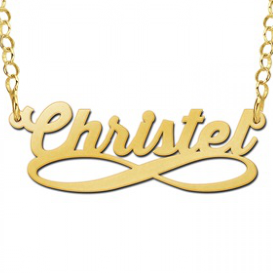 Gouden naamketting model infinity - 603020