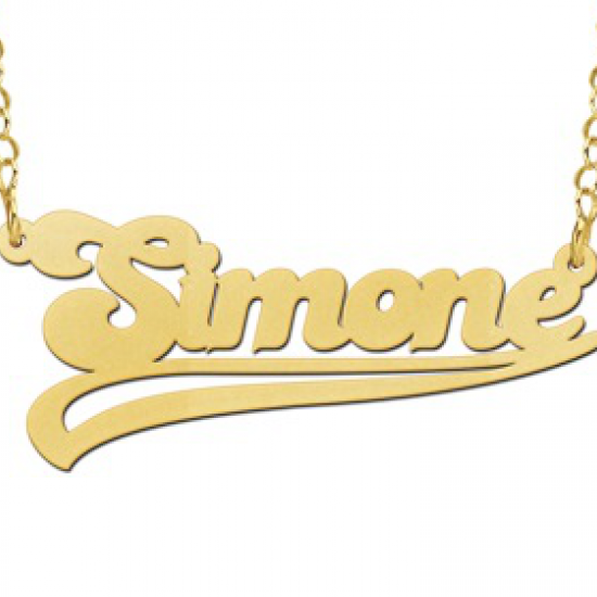 Gouden naamketting model Simone - 603021