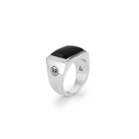 Sterling Silver Rings - Ring Square Onyx Lowneck - 602967 Sterling Silver Rings - Ring Square Onyx Lowneck - 602967