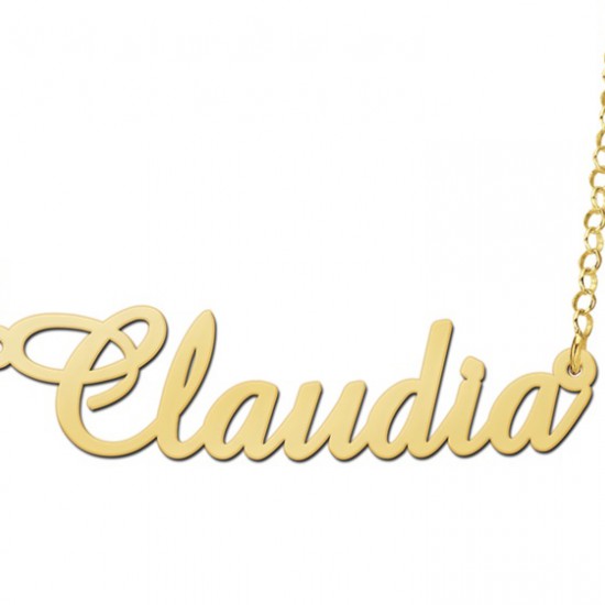 Gouden naamketting model Claudia - 602991