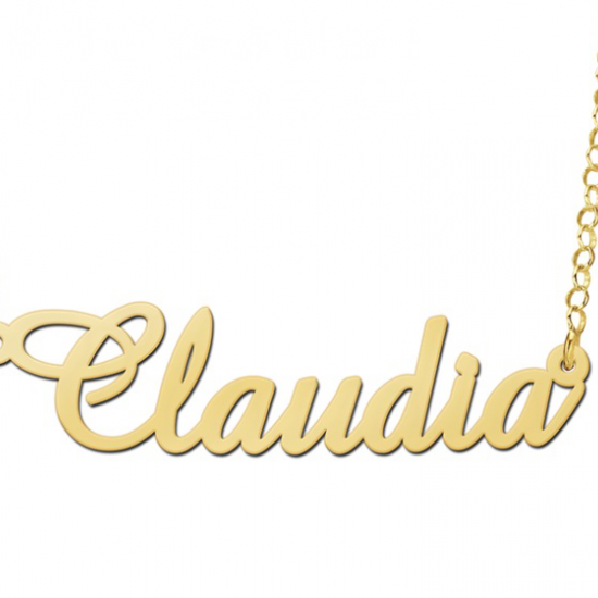 Gouden naamketting model Claudia - 602991