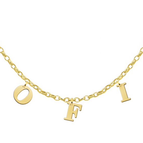 Naamketting goud letters - 602993