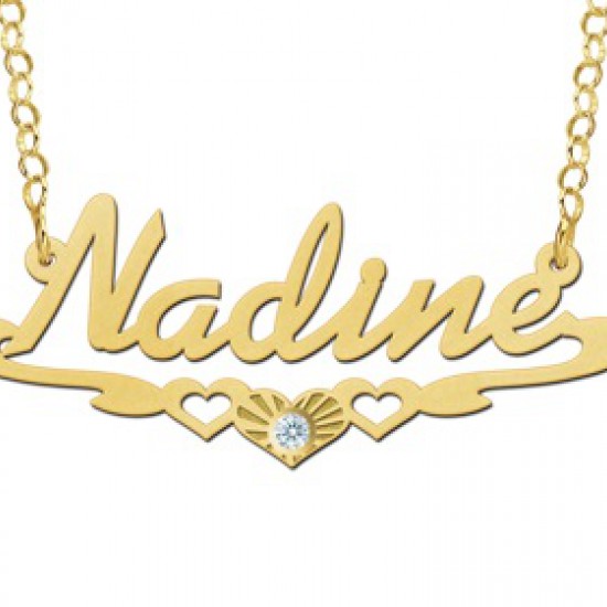 Gouden ketting met naam model Nadine - 602994