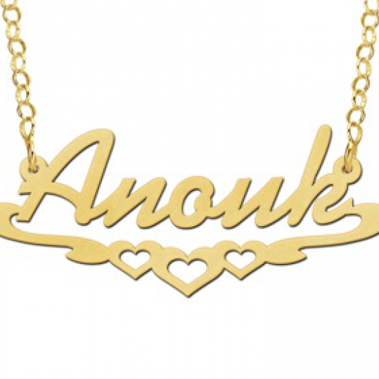 Gouden naamketting model Anouk - 602999