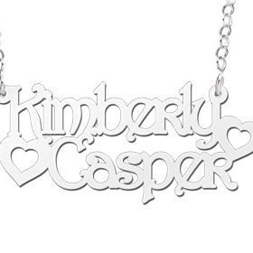 Zilveren naamketting model Kimberly-Casper - 603048