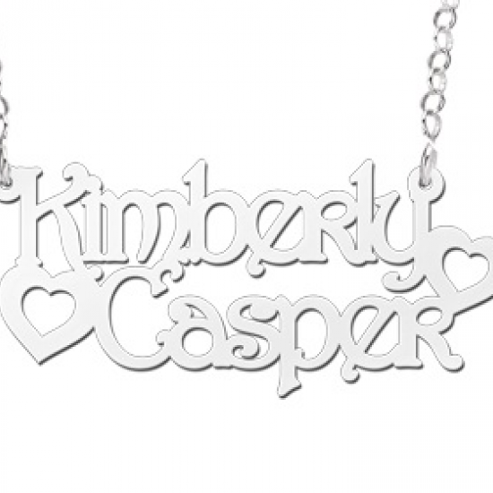 Zilveren naamketting model Kimberly-Casper - 603048