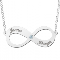 Zilveren hanger infinity twee namen zirkonia - 603073 Zilveren hanger infinity twee namen zirkonia - 603073