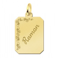 Hanger in goud met gravure - 603250