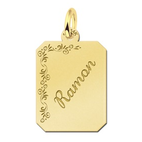 Hanger in goud met gravure - 603250