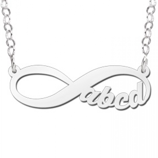 Zilveren hanger infinity 4 letters geschreven - 603074