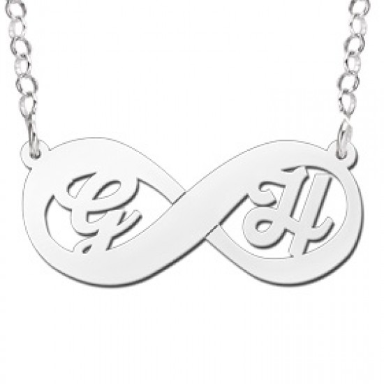 Zilveren hanger infinity initialen - 603075