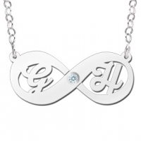 Zilveren hanger infinity initialen zirkonia - 603076 Zilveren hanger infinity initialen zirkonia - 603076