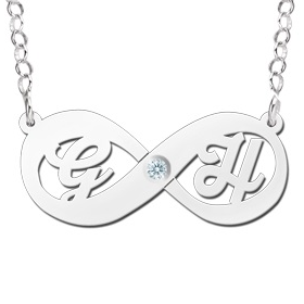 Zilveren hanger infinity initialen zirkonia - 603076 Zilveren hanger infinity initialen zirkonia - 603076
