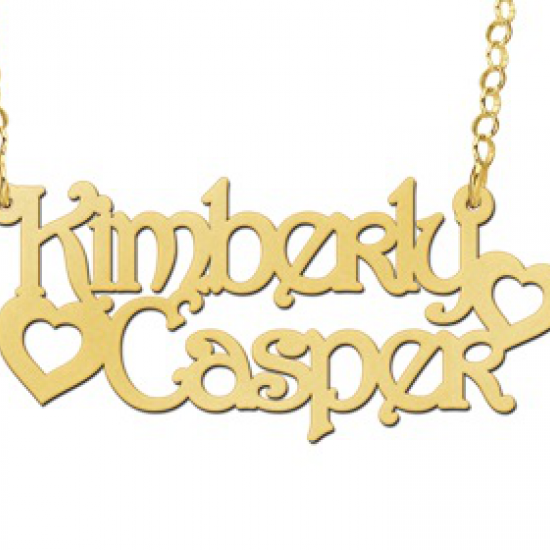 Gouden naamketting model Kimberly-Casper - 603004