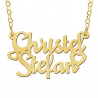 Gouden naamketting model Christel-Stefan - 603005 Gouden naamketting model Christel-Stefan - 603005