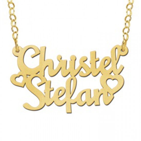Gouden naamketting model Christel-Stefan - 603005