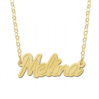 Gouden naam ketting model Melina - 603007 Gouden naam ketting model Melina - 603007