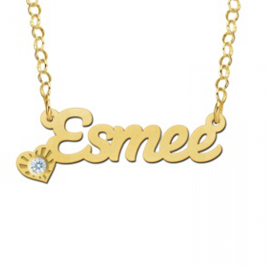 Gouden naam ketting model Esmee - 603009