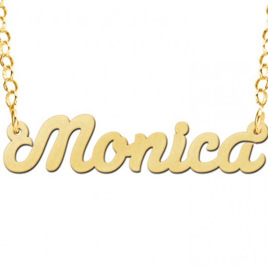 Gouden naamketting model Monica - 603010