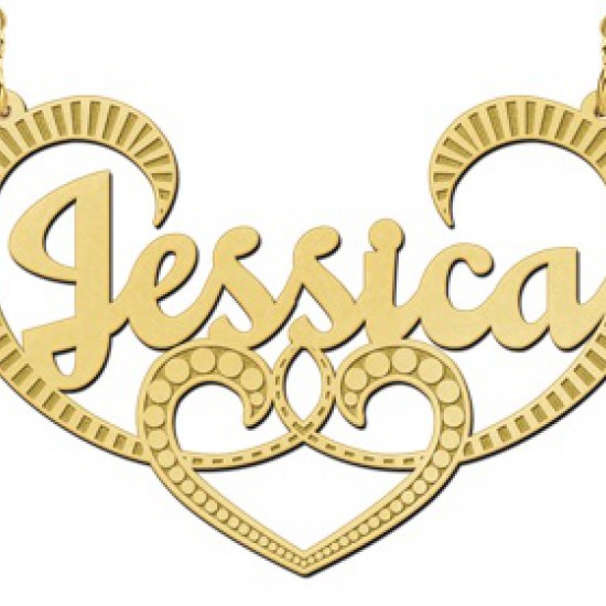 Gouden naamketting model Jessica - 603014
