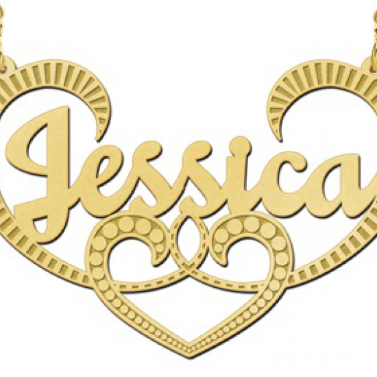 Gouden naamketting model Jessica - 603014