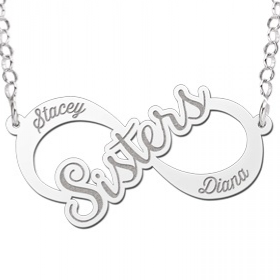 Zilveren infinity ketting sisters - 603082