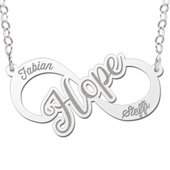 Zilveren infinity ketting hope - 603084