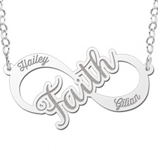 Zilveren infinity ketting faith - 603085